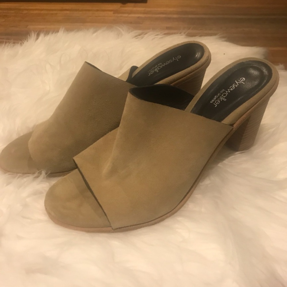 Elysewalker tan suede mules